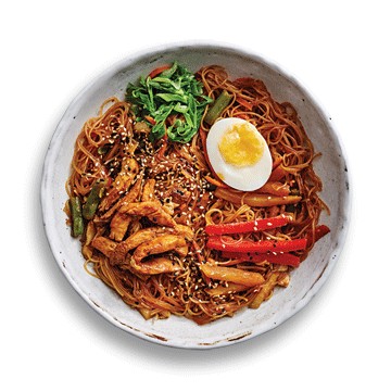 Фунчоза с цыпленком в пекинском соусе