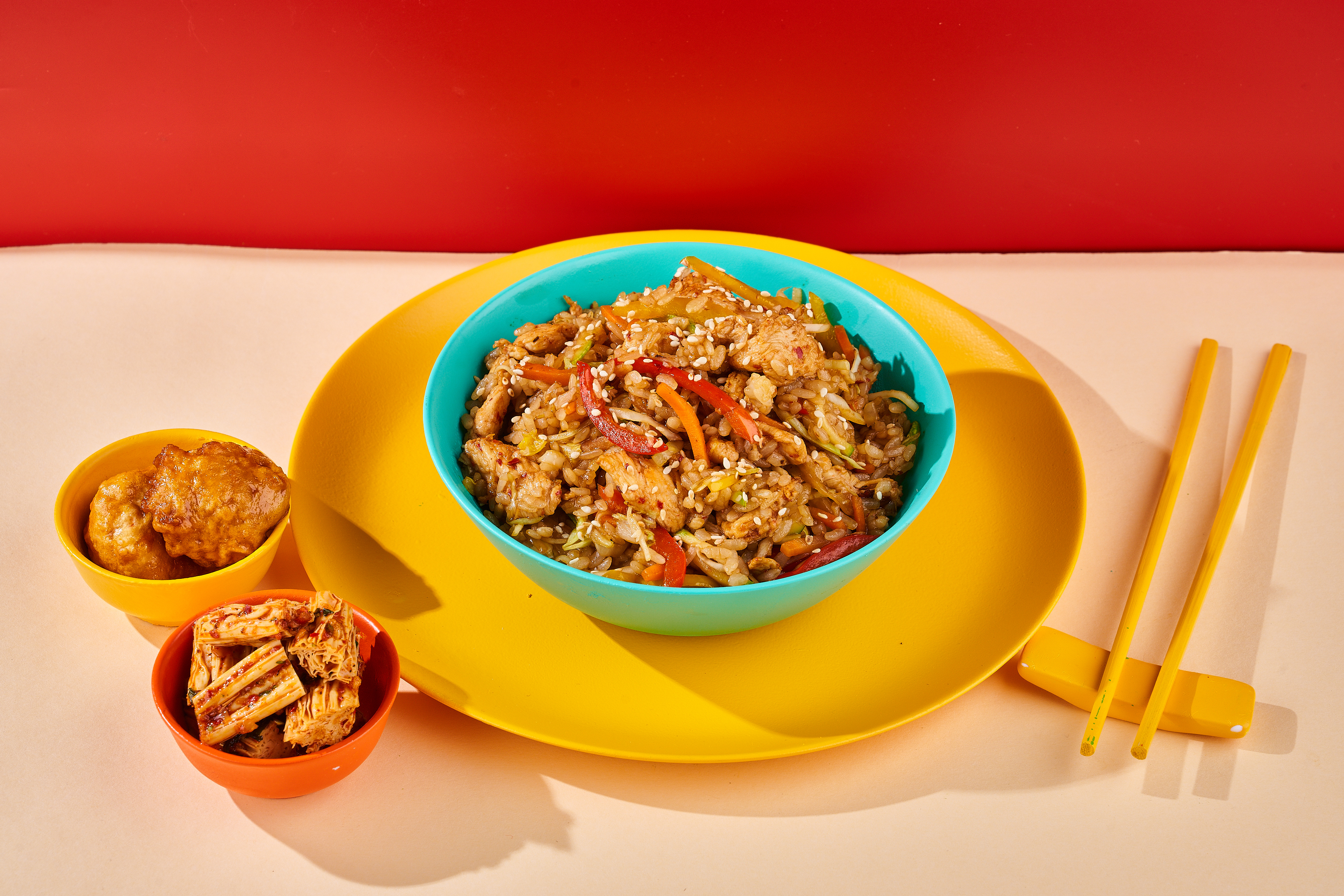 Панчан-сет с рисом и курицей в соусе Терияки