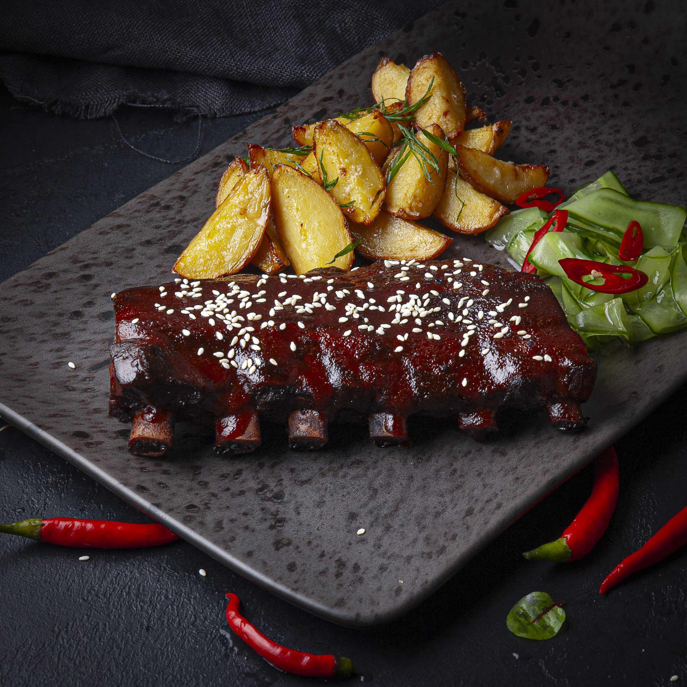 Ребра BBQ подкопченные