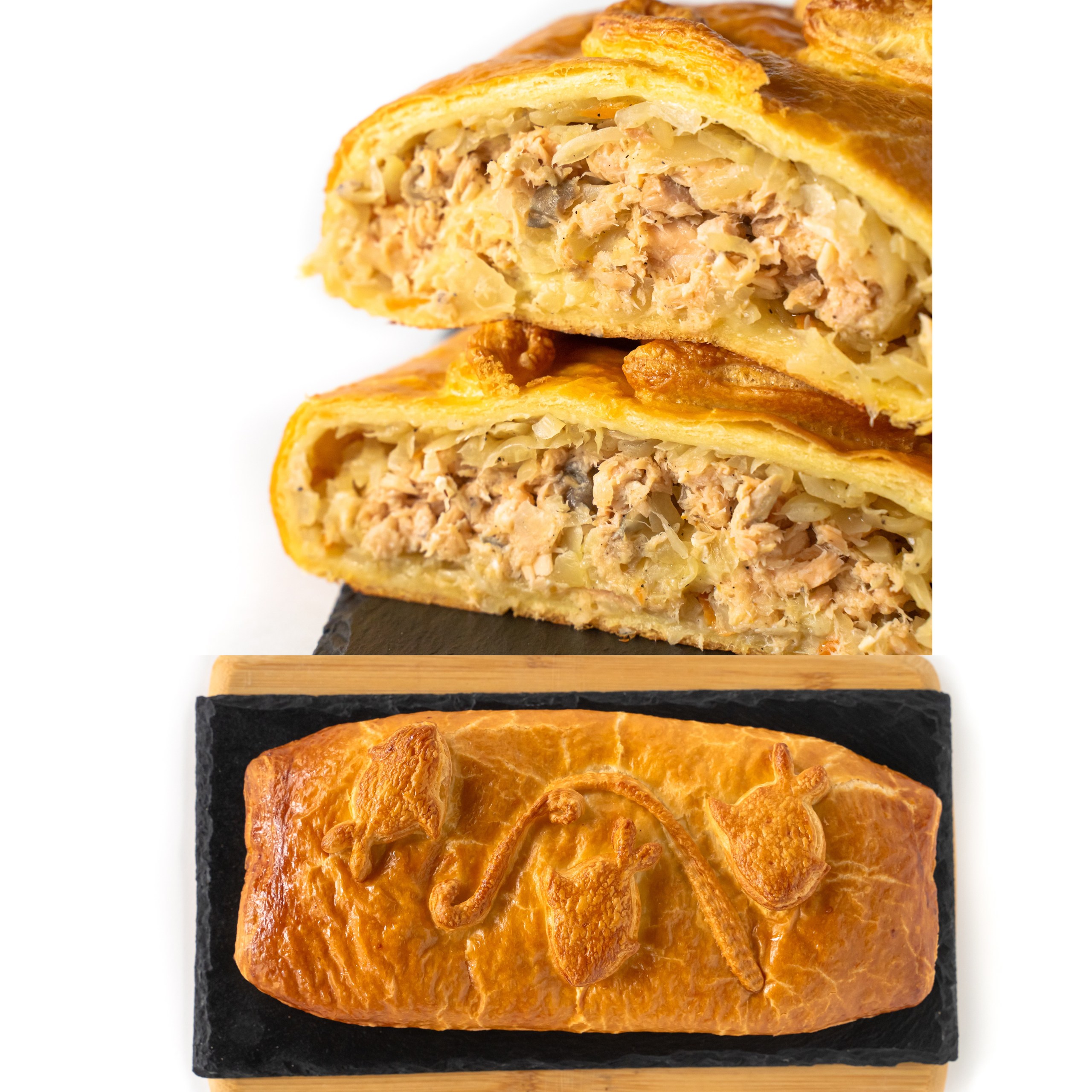 Пирог греческий с капустой и горбушей, вес