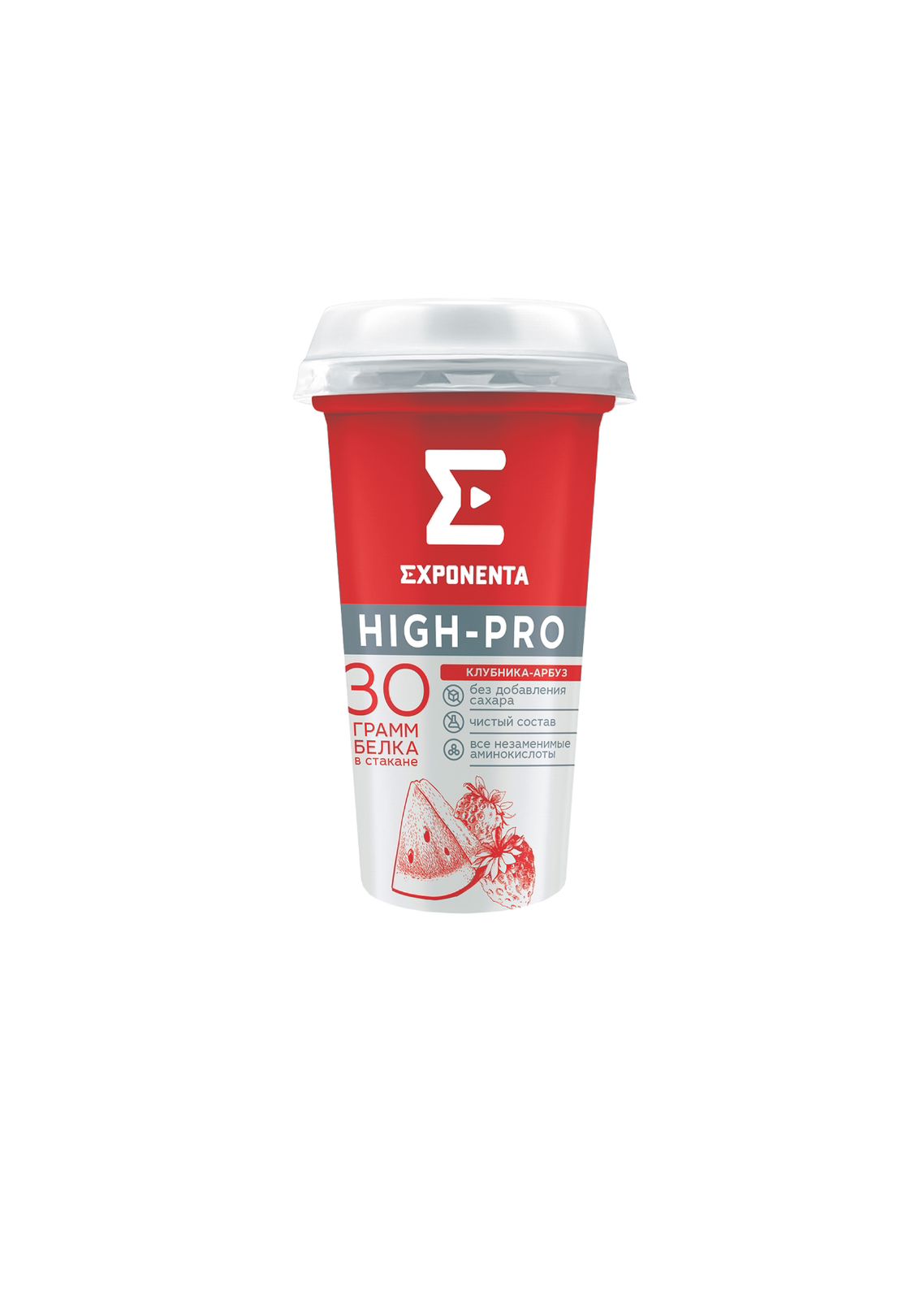 Напиток к/м обезжир.250г Exponenta HIGH-PRO Клубника-Арбуз
