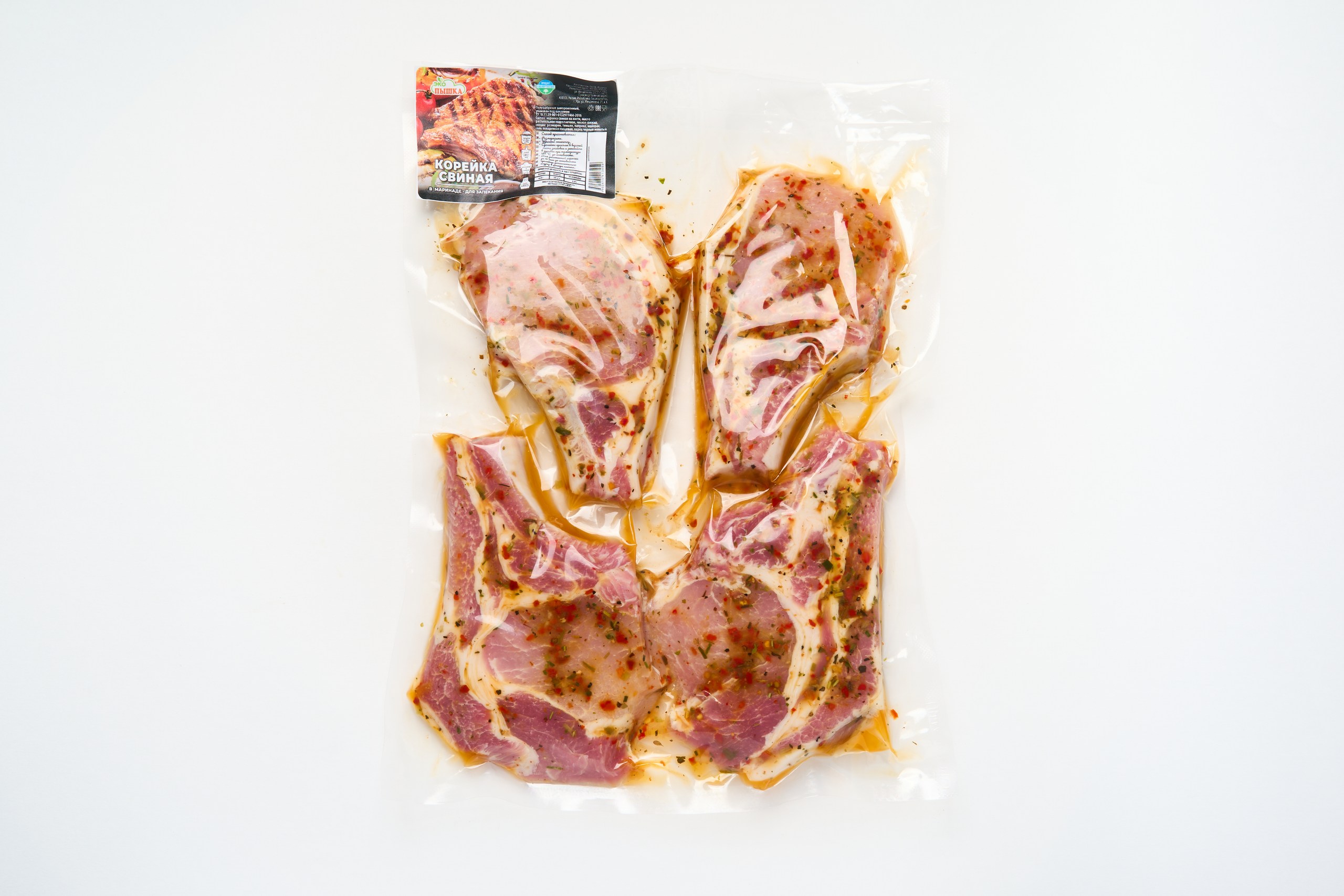 Корейка свиная на косточке  в маринаде для запекания п/ф