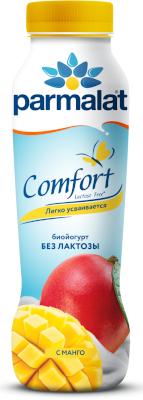 БиоЙогурт безлактозный с манго Пармалат