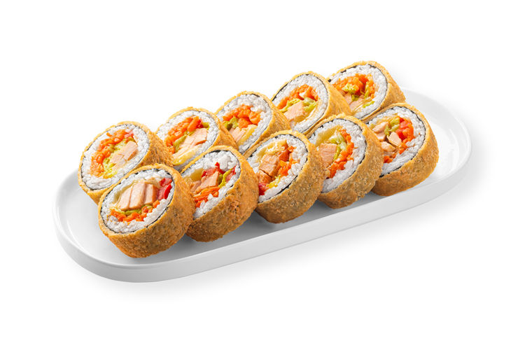 Кимбап темпура с копченой курицей